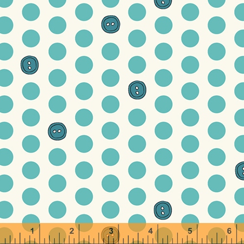 Polka Dot Buttons Turquoise