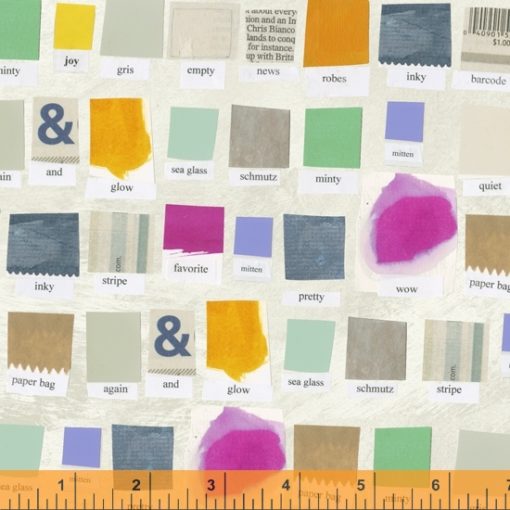 Digitally printed fabric showing swatches of fabric and paint